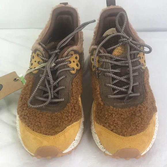 New Flower Mountain Women's Noa Sneaker Faux Shearling Kotetsu Tan - Picture 2 of 10